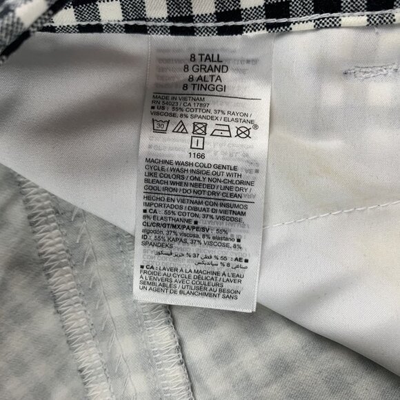 TALL Old Navy Black Gingham Checkered High Rise Pixie Pant 8T - Picture 5 of 7
